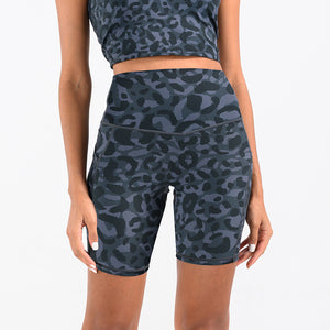 Blue Leopard Cycling Short 8"